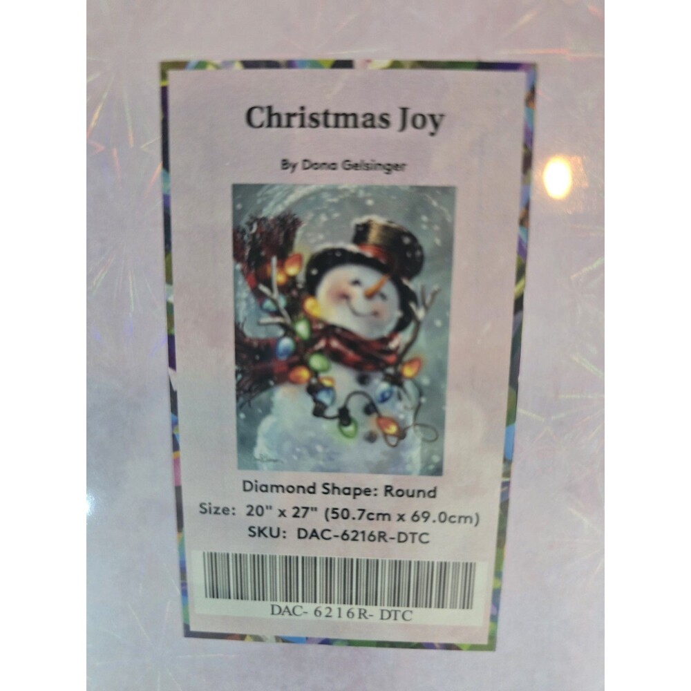 Diamond Art Club Christmas Joy Dona Gelsinger Snowman Round Diamond Painting Kit